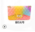 2020 New Fashion Women Ladies Jelly Chain Bag Women's Rainbow PVC Bag Shoulder Bag Handbag - ENSEIGNE DENIS