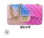 2020 New Fashion Women Ladies Jelly Chain Bag Women's Rainbow PVC Bag Shoulder Bag Handbag - ENSEIGNE DENIS