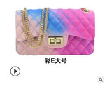 2020 New Fashion Women Ladies Jelly Chain Bag Women's Rainbow PVC Bag Shoulder Bag Handbag - ENSEIGNE DENIS