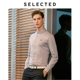 SELECTED Men's Regular Slim Fit Business Casual Embroidered Long-sleeved Shirt S|419305520 - ENSEIGNE DENIS