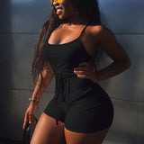 Sexy Women Sleeveless Bodycon Yoga Romper Jumpsuit Club Bodysuit Short Trousers Ladies Summer Strap Rompers Playsuit - ENSEIGNE DENIS