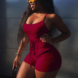 Sexy Women Sleeveless Bodycon Yoga Romper Jumpsuit Club Bodysuit Short Trousers Ladies Summer Strap Rompers Playsuit - ENSEIGNE DENIS