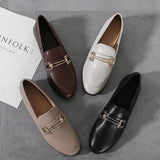 Plus Size 44 Spring Designer Shoes Woman Quality Leather Slip on Flats Shoes for Women Loafers Ladies Shoe Zapatos De Mujer JJ22 - ENSEIGNE DENIS