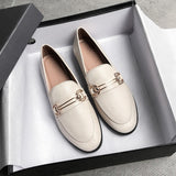 Plus Size 44 Spring Designer Shoes Woman Quality Leather Slip on Flats Shoes for Women Loafers Ladies Shoe Zapatos De Mujer JJ22 - ENSEIGNE DENIS