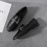Plus Size 44 Spring Designer Shoes Woman Quality Leather Slip on Flats Shoes for Women Loafers Ladies Shoe Zapatos De Mujer JJ22 - ENSEIGNE DENIS