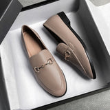 Plus Size 44 Spring Designer Shoes Woman Quality Leather Slip on Flats Shoes for Women Loafers Ladies Shoe Zapatos De Mujer JJ22 - ENSEIGNE DENIS