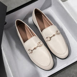 Plus Size 44 Spring Designer Shoes Woman Quality Leather Slip on Flats Shoes for Women Loafers Ladies Shoe Zapatos De Mujer JJ22 - ENSEIGNE DENIS