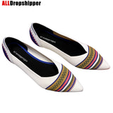New Summer Woven Flat Shoes Knit Ballet Shoes Women Pointed Shallow Casual Boat Shoes Breathable Nurse Pregnant Shoes Zapatos De - ENSEIGNE DENIS