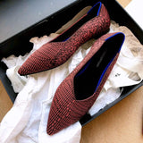 New Summer Woven Flat Shoes Knit Ballet Shoes Women Pointed Shallow Casual Boat Shoes Breathable Nurse Pregnant Shoes Zapatos De - ENSEIGNE DENIS