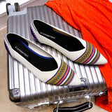 New Summer Woven Flat Shoes Knit Ballet Shoes Women Pointed Shallow Casual Boat Shoes Breathable Nurse Pregnant Shoes Zapatos De - ENSEIGNE DENIS