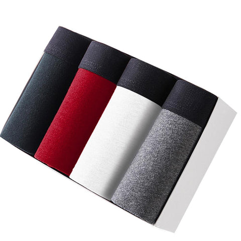 4Pcs/Set Men Solid Color Elastic Waistband Low Rise Boxers Cotton Underpants  Sexy Modal Underwear Briefs - ENSEIGNE DENIS