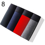 4Pcs/Set Men Solid Color Elastic Waistband Low Rise Boxers Cotton Underpants  Sexy Modal Underwear Briefs - ENSEIGNE DENIS
