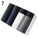 4Pcs/Set Men Solid Color Elastic Waistband Low Rise Boxers Cotton Underpants  Sexy Modal Underwear Briefs - ENSEIGNE DENIS