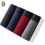 4Pcs/Set Men Solid Color Elastic Waistband Low Rise Boxers Cotton Underpants  Sexy Modal Underwear Briefs - ENSEIGNE DENIS