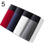 4Pcs/Set Men Solid Color Elastic Waistband Low Rise Boxers Cotton Underpants  Sexy Modal Underwear Briefs - ENSEIGNE DENIS