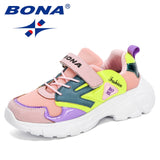 BONA 2020 New Designers Trendy Sneakers Children Sport Shoes Tenis Kids Basket Footwear Lightweight Breathable Jogging Walking - ENSEIGNE DENIS