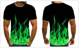 2020 new flame men's T-shirt summer fashion short-sleeved 3D round neck tops smoke element shirt trendy men's T-shirt