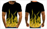 2020 new flame men's T-shirt summer fashion short-sleeved 3D round neck tops smoke element shirt trendy men's T-shirt