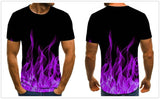 2020 new flame men's T-shirt summer fashion short-sleeved 3D round neck tops smoke element shirt trendy men's T-shirt