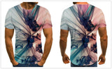 2020 new flame men's T-shirt summer fashion short-sleeved 3D round neck tops smoke element shirt trendy men's T-shirt