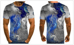 2020 new flame men's T-shirt summer fashion short-sleeved 3D round neck tops smoke element shirt trendy men's T-shirt