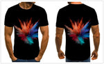 2020 new flame men's T-shirt summer fashion short-sleeved 3D round neck tops smoke element shirt trendy men's T-shirt