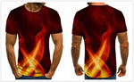 2020 new flame men's T-shirt summer fashion short-sleeved 3D round neck tops smoke element shirt trendy men's T-shirt