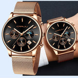 Top Luxury Men Multifunction Watches Waterproof Business Casual Quartz - ENSEIGNE DENIS
