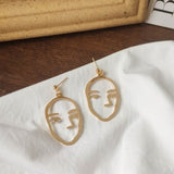 Punk Human Face Drop Earrings For Women Retro Abstract Hollow out Statement Hand Metal Fashion Dangle Earring Jewelry - ENSEIGNE DENIS