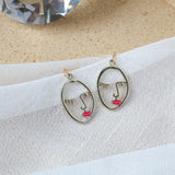Punk Human Face Drop Earrings For Women Retro Abstract Hollow out Statement Hand Metal Fashion Dangle Earring Jewelry - ENSEIGNE DENIS