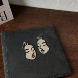 Punk Human Face Drop Earrings For Women Retro Abstract Hollow out Statement Hand Metal Fashion Dangle Earring Jewelry - ENSEIGNE DENIS