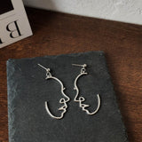 Punk Human Face Drop Earrings For Women Retro Abstract Hollow out Statement Hand Metal Fashion Dangle Earring Jewelry - ENSEIGNE DENIS