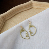 Punk Human Face Drop Earrings For Women Retro Abstract Hollow out Statement Hand Metal Fashion Dangle Earring Jewelry - ENSEIGNE DENIS