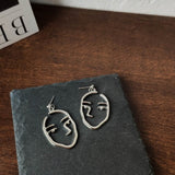 Punk Human Face Drop Earrings For Women Retro Abstract Hollow out Statement Hand Metal Fashion Dangle Earring Jewelry - ENSEIGNE DENIS