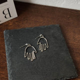 Punk Human Face Drop Earrings For Women Retro Abstract Hollow out Statement Hand Metal Fashion Dangle Earring Jewelry - ENSEIGNE DENIS