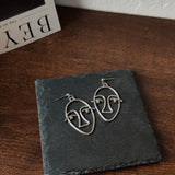 Punk Human Face Drop Earrings For Women Retro Abstract Hollow out Statement Hand Metal Fashion Dangle Earring Jewelry - ENSEIGNE DENIS
