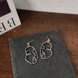 Punk Human Face Drop Earrings For Women Retro Abstract Hollow out Statement Hand Metal Fashion Dangle Earring Jewelry - ENSEIGNE DENIS