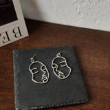 Punk Human Face Drop Earrings For Women Retro Abstract Hollow out Statement Hand Metal Fashion Dangle Earring Jewelry - ENSEIGNE DENIS