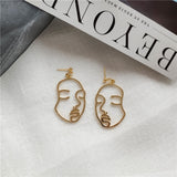 Punk Human Face Drop Earrings For Women Retro Abstract Hollow out Statement Hand Metal Fashion Dangle Earring Jewelry - ENSEIGNE DENIS