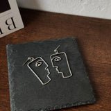 Punk Human Face Drop Earrings For Women Retro Abstract Hollow out Statement Hand Metal Fashion Dangle Earring Jewelry - ENSEIGNE DENIS