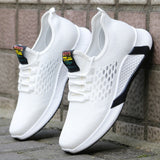 2020 new sports shoes men's breathable casual mesh shoes comfort increase lace-up non-slip low-top running shoes - ENSEIGNE DENIS