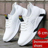 2020 new sports shoes men's breathable casual mesh shoes comfort increase lace-up non-slip low-top running shoes - ENSEIGNE DENIS