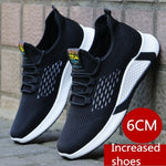 2020 new sports shoes men's breathable casual mesh shoes comfort increase lace-up non-slip low-top running shoes - ENSEIGNE DENIS