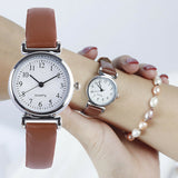Classic Women's Casual Quartz Leather Band Strap Watch Round Analog Clock Wrist Watches - ENSEIGNE DENIS