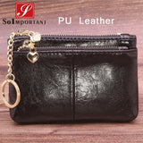 Cheapest Genuine Leather Women Female Wallets Coin Purse Men Small Zipper Money Bags Lady Pouch Card Holder With Key Ring - ENSEIGNE DENIS