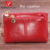 Cheapest Genuine Leather Women Female Wallets Coin Purse Men Small Zipper Money Bags Lady Pouch Card Holder With Key Ring - ENSEIGNE DENIS