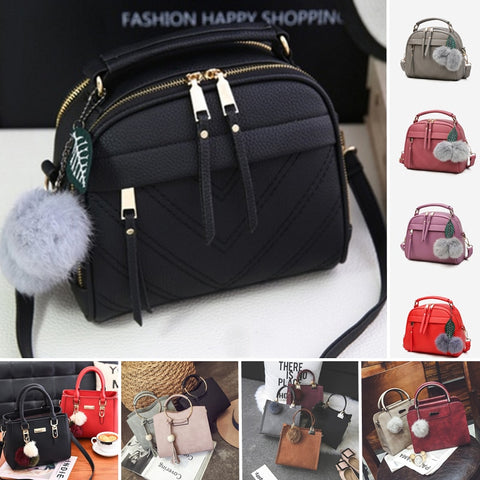 2020 Women PU Leather Handbag Femmes Messenger Bags With Ball Toy Bolsa Shoulder Bags sac a main Party Handbags сумка женская - ENSEIGNE DENIS