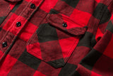 100% Cotton Heavyweight Retro Vintage Spring Autumn Winter Long Sleeve Buffalo Plaid Flannel Shirt Jacket for Men