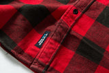 100% Cotton Heavyweight Retro Vintage Spring Autumn Winter Long Sleeve Buffalo Plaid Flannel Shirt Jacket for Men