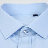 Men's Classic Long Sleeve Solid/striped Basic Dress Shirts Single Patch Pocket Formal Business Standard-fit Office Social Shirt